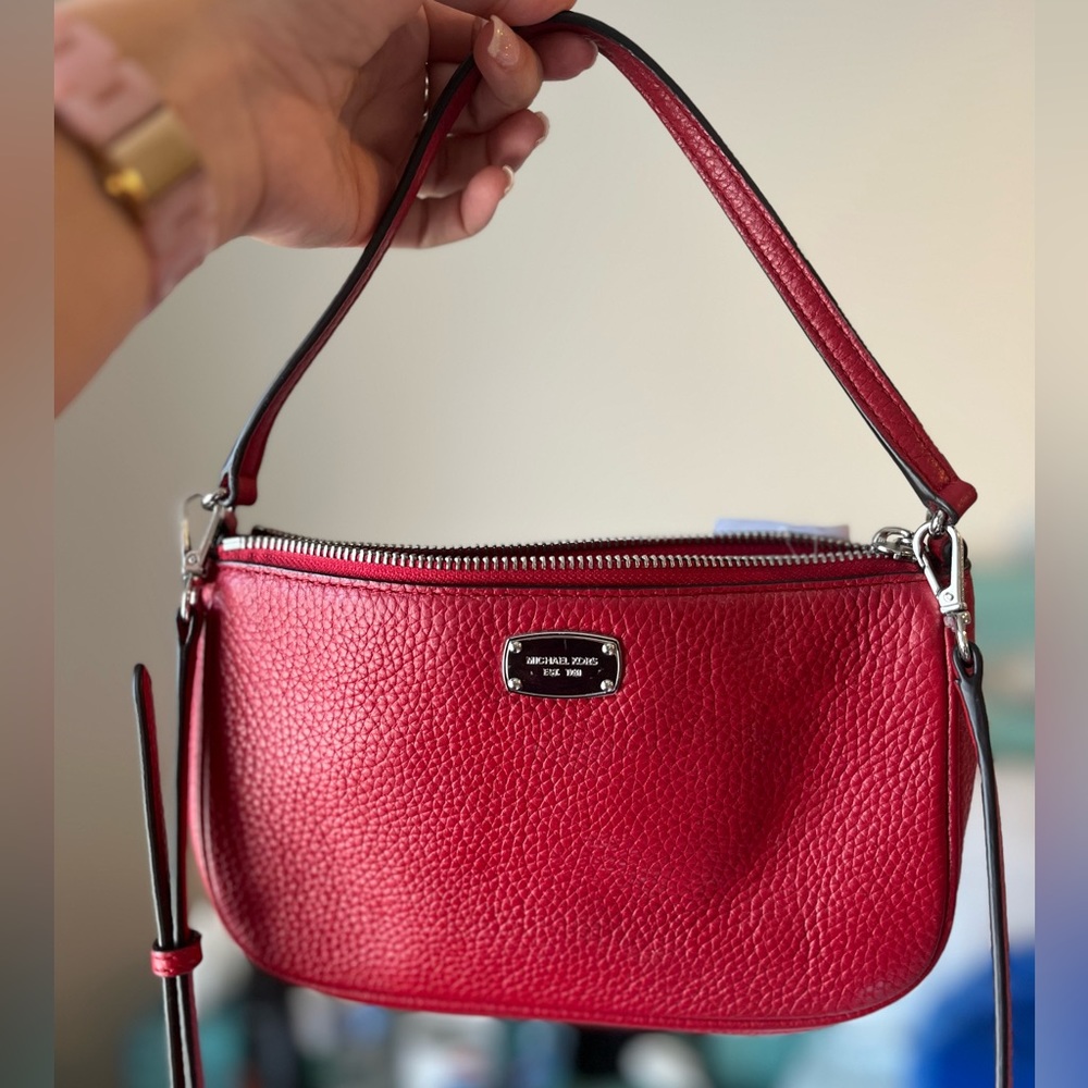MICHAEL Michael Kors Red Jet Medium Pouchette Shoulder / Crossbody Bag